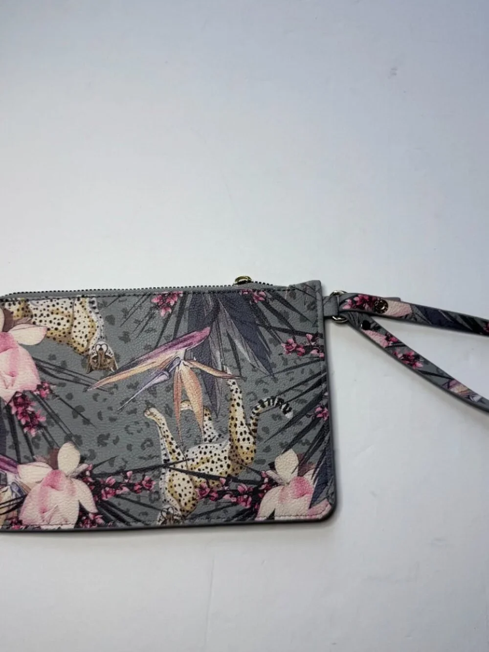 Betsey Johnson Pink Zaria Tote Shoulder Bag Purse & Wristlet Floral Faux Leather